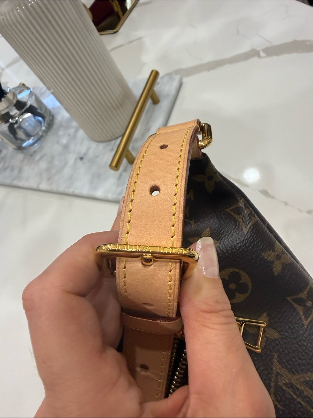 Louis Vuitton Classic Monogram Canvas Crossbody Belt Bag in Brown and Tan - Picture 6 of 11